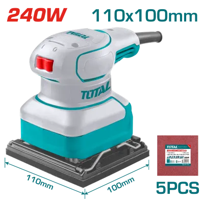 LIJADORA DE PALMA 4 3/8"X 4" 240W INCLUYE 5 LIJAS INDUSTRIAL  SUPER  TOTAL (UTF2241108)
