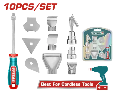 KIT DE ACCESORIOS PARA PISTOLA CALOR X 10 PZS INDUSTRIAL SUPER TOTAL (TBA1011)