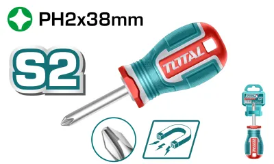 DESTORNILLADOR 1/4X1 1/2" PUÑO  (+) PUNTA IMANTADA INDUSTRIAL SUPER TOTAL  (TSDPH2038)