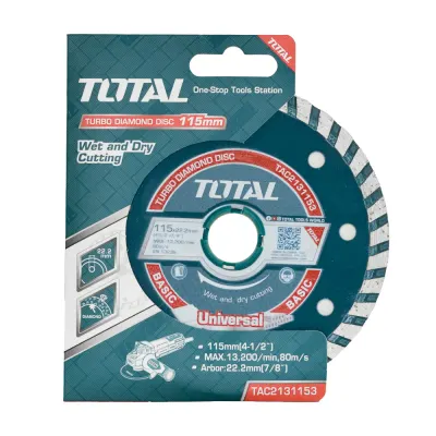 DISCO DE CORTE DIAMANTADO TURBO 4 1/2  115MM TOTAL (TAC2131153)