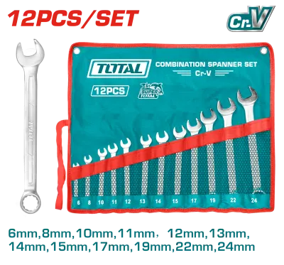 LLAVE MIXTA JUEGO X 12 PZS 6-24MM CRV SUPER TOTAL (THT1022121)