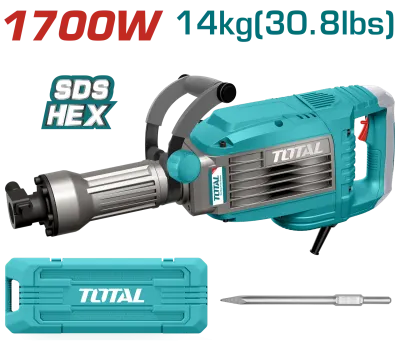 DEMOLEDOR SDS HEX 1700W 50 JULES 14KG SUPER TOTAL (UTH217068)
