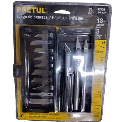 JUEGO DE EXACTOS CON 13 CUCHILLAS EN ESTUCHE PRETUL