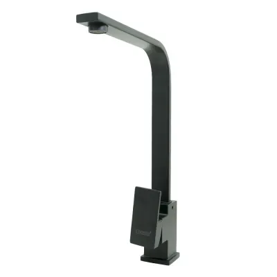 LLAVE LAVAPLATOS MONOCONTROL ACERO INOXIDABLE CUADRADA PLANA NEGRA UDUKE(HT2040)