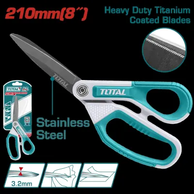 TIJERA 8" ACERO INOXIDABLE MANGO ERGONOMICO INDUSTRIAL SUPER TOTAL (THSCRS812108)