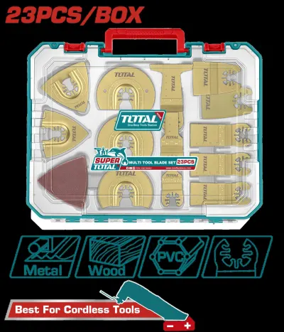 ACCESORIOS X 23 PIEZAS PARA MULTIHERRAMIENTA INDUSTRIAL SUPER TOTAL (TAKTMT2301)