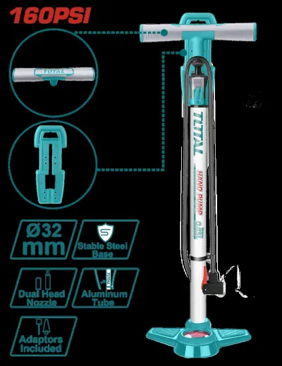 INFLADOR DE PIE 160PSI CON SOPORTE SUPER TOTAL (TMPP3201)