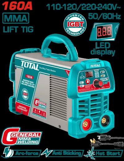 SOLDADOR INVERSOR DIGITAL 160A (MMA-LIFT TIG) 110-220V INDUSTRIAL SUPER TOTAL (UTW216059)