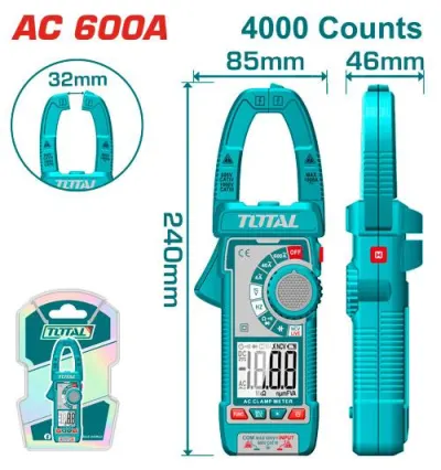 PINZA VOLTIAMPERIMETRICA 600V DIGITAL INDUSTRIAL SUPER TOTAL (TMT766001)