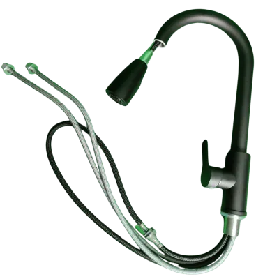 LLAVE MESON MONOCONTROL  FLEXIBLE DE LUJO NEGRA