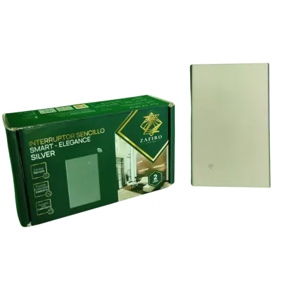 INTERRUPTOR SENCILLO ZAFIRO SMART ELEGANCE SILVER