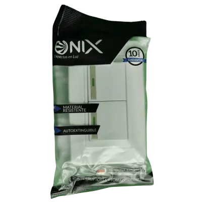 INTERRUPTOR DOBLE CONMUTABLE ONIX COLOR BLANCO