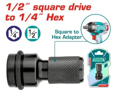 ADAPTADOR PARA LLAVE DE IMPACTO  DE 1/2" A 1/4" TOTAL (TAC60501)