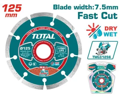 DISCO DIAMANTADO SEGMENTADO 5" X 7/8 PARA USO TWLC1256,  UTWLC1256 INDUSTRIAL SUPER TOTAL (TAC111254)