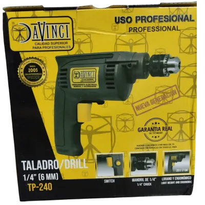 TALADRO DE 1/4" 420W - VEL VAR, 0 - 4200 RPM - REVERSIBLE