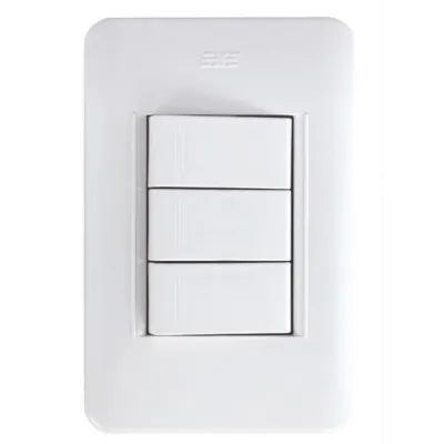 INTERRUPTOR TRIPLE CONMUTABLE ONIX COLOR BLANCO