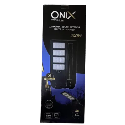 LUMINARIA SOLAR EXTERIOR  ONIX 200W 6500K INTEGRADA