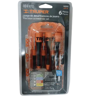 JUEGO CON 6 DESARMADORES DE PRECISION TRUPER
