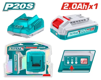 KIT DE 1 BATERIA  2.0AH + CARGADOR DE 20V INDUSTRIAL SUPER TOTAL (UTFBCPK1212)
