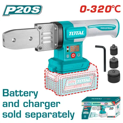 POLIFUSOR DIGITAL PARA TUBO PVC INALAMBRICO 20V  0-320° (20-25-32MM) SUPER TOTAL (TWTLI2018)
