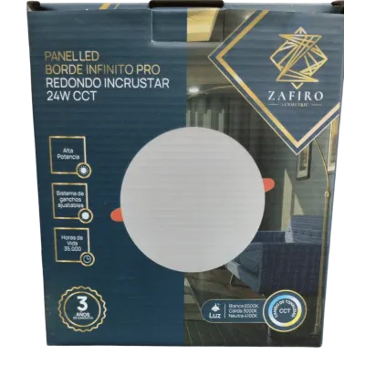 PANEL LED BORDE INFINITO ZAFIRO PRO REDONDO 24W INCRUSTAR CCT