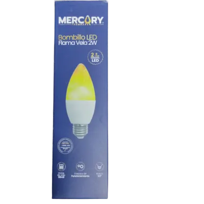 BOMBILLO LED FLAMA VELA 2W E27 LED
