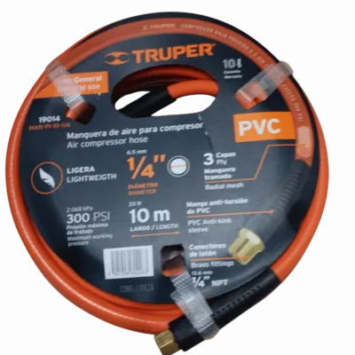 MANGUERA PARA COMPRESOR PVC 10M 1/4 TRUPER