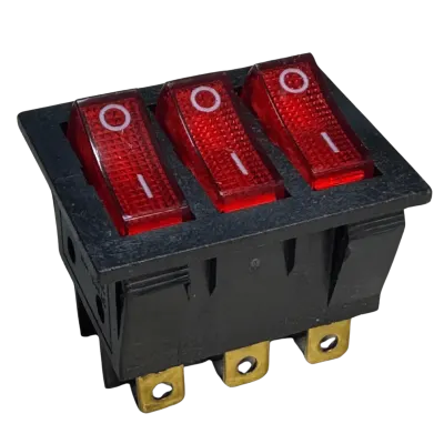SWITCHE TRIPLE ROJO CON PILOTO