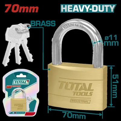 CANDADO 70MM DORADO INDUSTRIAL SUPER TOTAL (TLK32702)