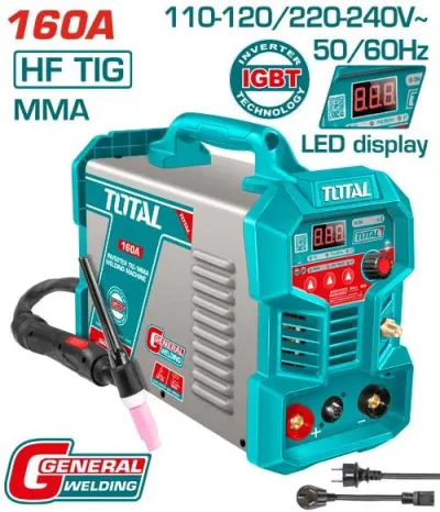 SOLDADOR INVERSOR DIGITAL 160A (HF-TIG-MMA) 110-220V  TOTAL (UTIG16058)