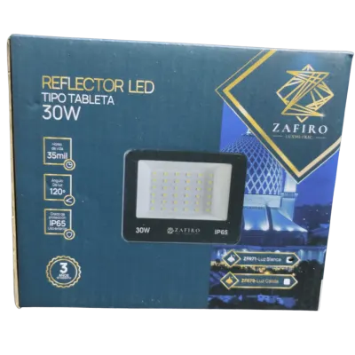 REFLECTOR LED TIPO TABLETA 30W ZAFIRO LUZ CALIDA