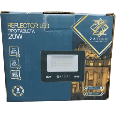 REFLECTOR LED TIPO TABLETA 20W ZAFIRO LUZ CALIDA