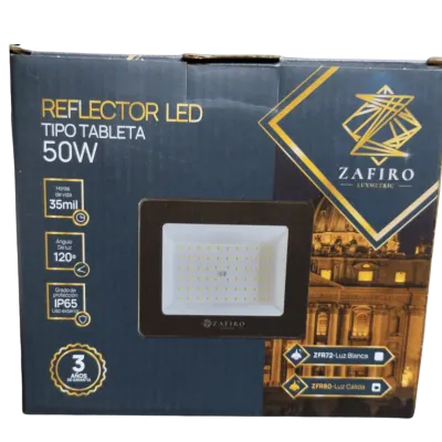REFLECTOR LED TIPO TABLETA 50W ZAFIRO LUZ CALIDA