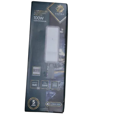 LUMINARIA ALUMBRADO EXTERIOR ZAFIRO 100W 6500K CON FOTO CELDA