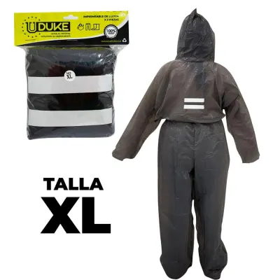IMPERMEABLE PARA MOTO PLASTICO COMPLETO REFLECTIVO CON SOLAPA TALLA XL