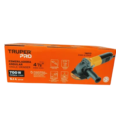 ESMERILADORA ANGULAR 4-1/2" 700W TRUPER PRO