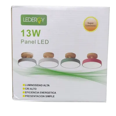 PANEL RW7226 DE SOBREPONER DECORATIVO CON BASE MADERA METALICO COLOR ROSADO 3 LUCES (6000K 4000K 3000K ) 13W