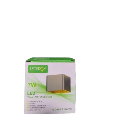 APLIQUE DE PARED 7W IP20 GD086 NEGRO 3000K