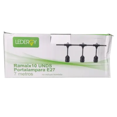 107/ RAMAL DE 7MTS DE 10 LUCES 110-250V E27