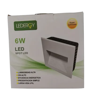 GUIADOR DE PARED BLANCO 3000K DE 6W DE 160MMX160MMX60MM