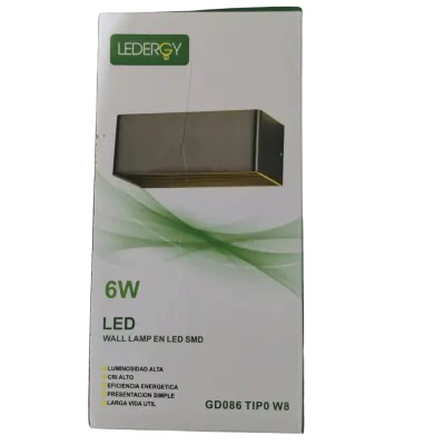 APLIQUE DE PARED 6W IP20 GD086 NEGRO 3000K