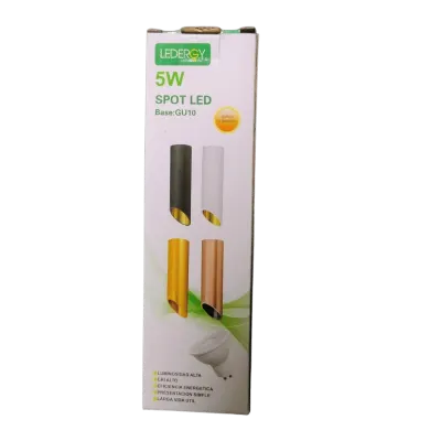 SPOT GD153 DE TECHO TIPO BAMBU COLOR NEGRO CON GU10 5W 2700K 200MM