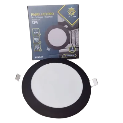 PANEL LED BORDE NEGRO RD/IN 12W 6´´ 65K