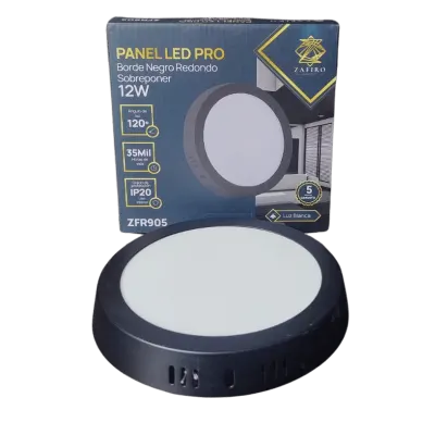 PANEL LED BORDE NEGRO RD/SP 12W 6´´ 65K