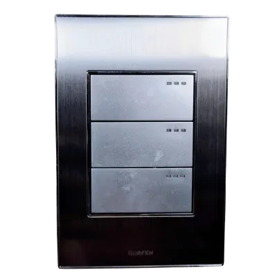 INTERRUPTOR TRIPLE CONMUTABLE DURFEN INOX