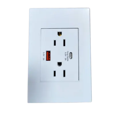 TOMA DOBLE POLO TIERRA + USB X2 (USB CARGA R. + USB C) DURFEN WHITE DELUX