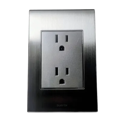 TOMA DOBLE POLO TIERRA DURFEN INOX