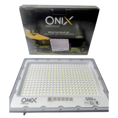 REFLECTOR SOLAR ONIX 500W/6500K HIGH LUMEN CHIP POLICARBONATO + PANEL SOLAR ONIX 30W/5VDC