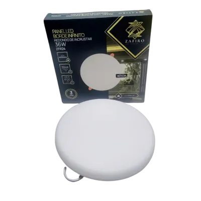 PANEL LED BORDE INFINITO ZAFIRO REDONDO 36W INCRUSTAR LUZ BLANCA