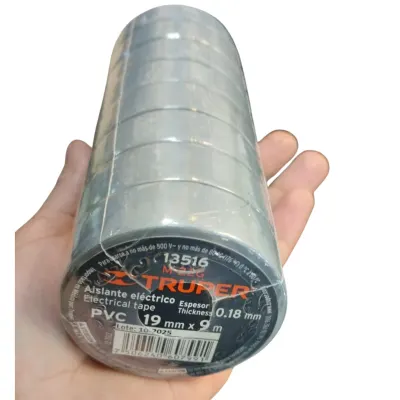 CINTA AISLANTE DE 9MX 19MM GRIS TRUPER